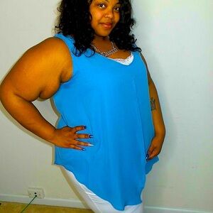 NEW💕Plus Size Sleeveless Chiffon Tank Blouse